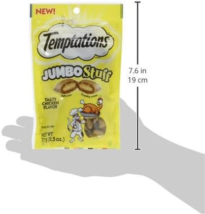 Jumbo Stuff Crunchy & Soft Cat Treats, Chicken, 2.5 Oz, 12 Pack