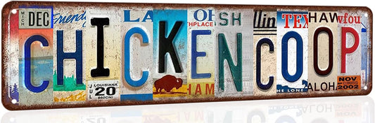 Chicken Coop Decor Chicken Coop Accessories Vintage Chicken Metal Tin Sign Funny Outdoor Farm Chicken Coop Signs Chicken Gifts for Chicken Lovers Chicken House Decor 16 X 4 Inches