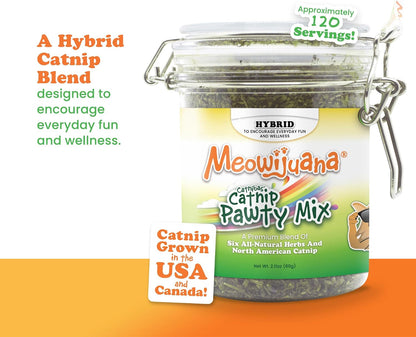 Catnibas Catnip Pawty Mix Jar | High Potency Catnip Blend