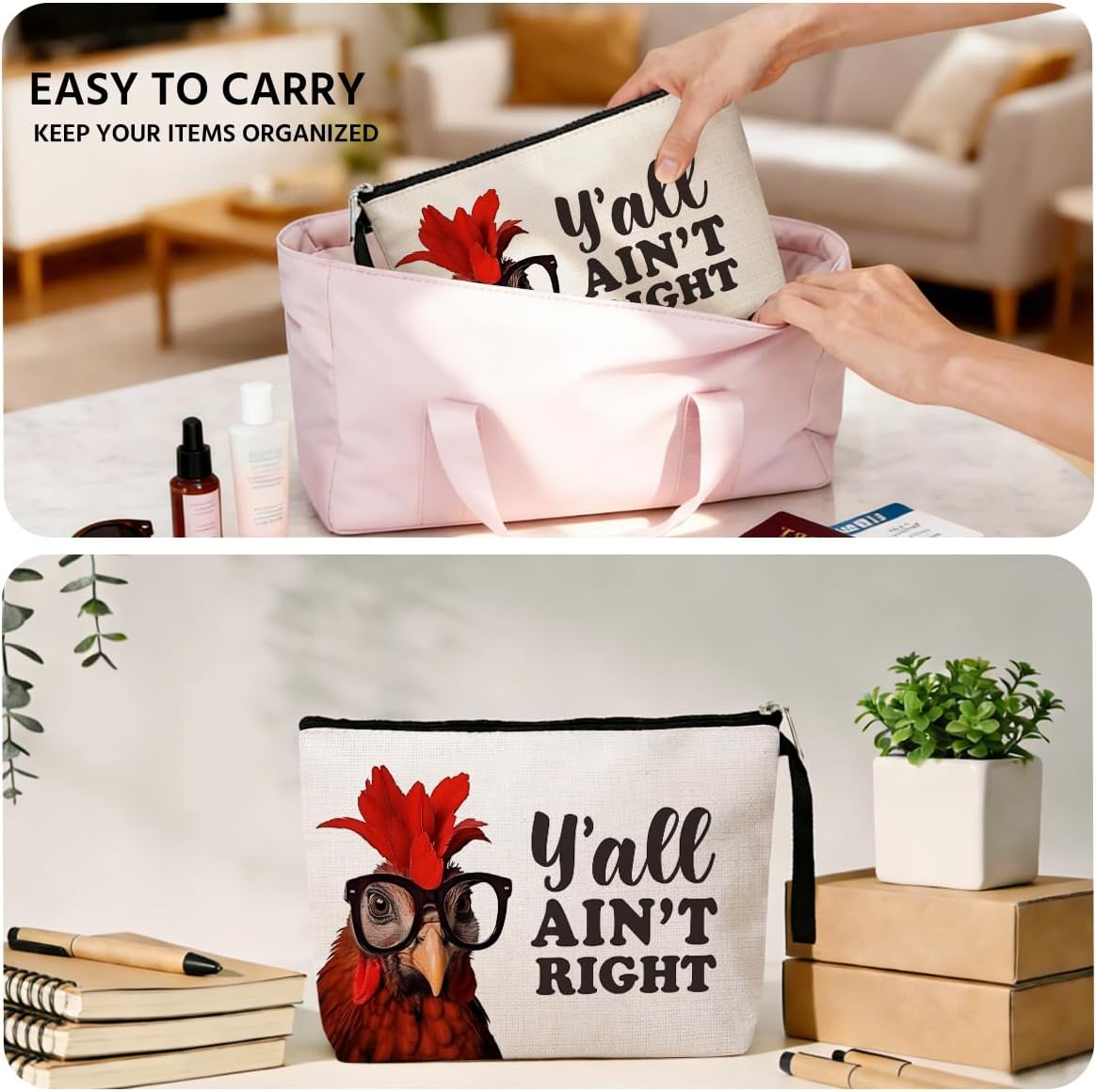 Funny Chicken Gift Chicken Lover Gifts Cosmetic Bags Chicken Lady Gifts