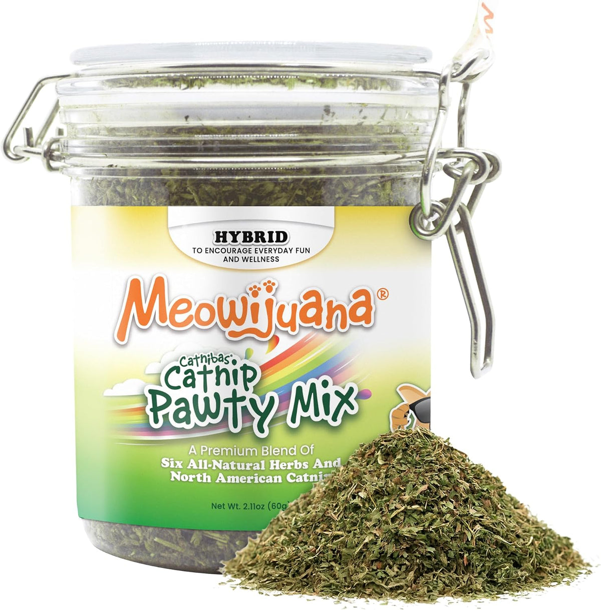 Catnibas Catnip Pawty Mix Jar | High Potency Catnip Blend